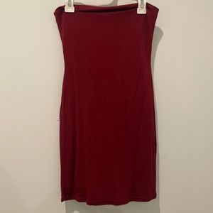 Burgundary Strapless Slip Dress